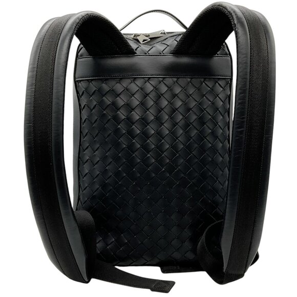 Bottega Veneta Black Leather Intrecciato Backpack main image 7